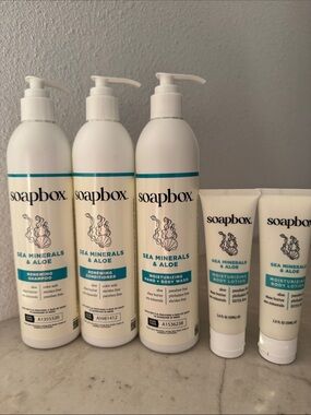 Soapbox Sea Minerals & Aloe Renewing Shampoo Conditioner Moisturizing Body Wash